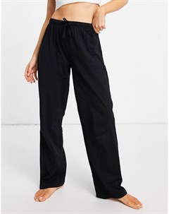 Черные брюки от пижамы прямого кроя Asos design