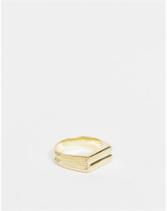 Золотистое кольцо печатка с двойным ободком & other stories