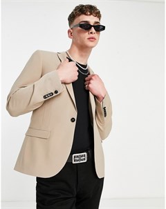 Светло бежевый пиджак из смесовой шерсти Twisted tailor