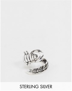 Серебряное кольцо в виде скорпиона цвета черненого серебра Asos design