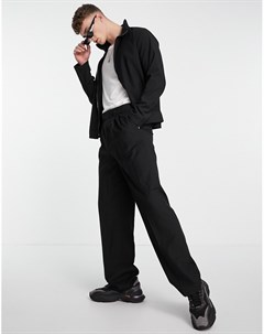 Черные строгие брюки с широкими штанинами от комплекта Asos design