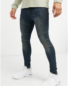 Выбеленные синие джинсы скинни в байкерском стиле Good for nothing