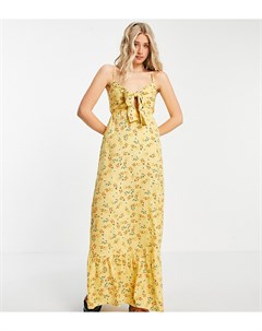 Желтое платье макси с цветочным принтом Tall Influence