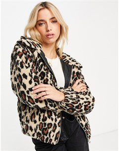 Плюшевая куртка с леопардовым принтом Aden Jdy