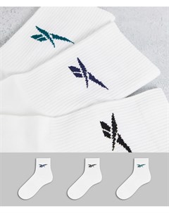 Набор из 3 пар белых носков с цветным логотипом эксклюзивно для ASOS Reebok
