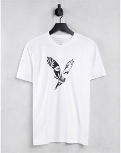 Белая футболка с логотипом в виде орла спереди American eagle