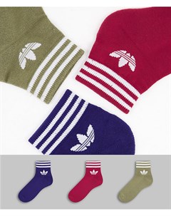 Набор из 3 пар носков до щиколотки с фирменным трилистником в разных цветах adicolor Adidas originals