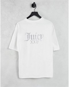 Белая футболка с принтом годовщины Juicy couture
