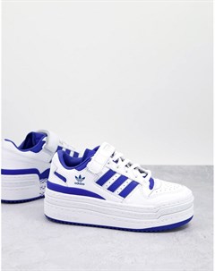 Бело синие низкие кроссовки Forum Triple Adidas originals