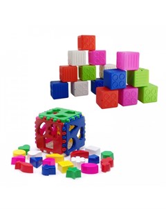 Развивающая игрушка Набор Игрушка Кубик логический большой Набор Кубики малые 16 деталей Тебе-игрушка