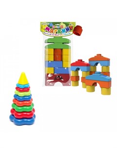 Развивающая игрушка Набор Пирамида детская большая Мягкий конструктор для малышей Кнопик Тебе-игрушка