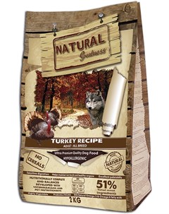 Сухой корм Turkey Recipe для собак 2 кг Индейка Natural greatness