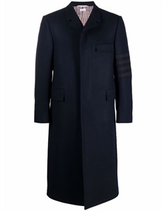 Однобортное пальто с полосками 4 Bar Thom browne