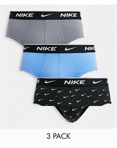 Набор из 3 пар хлопковых эластичных трусов синего серого черного цвета Nike