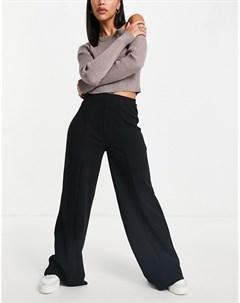 Черные брюки мужского силуэта в стиле casual с завышенной талией Asos design