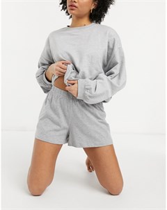Серые меланжевые трикотажные шорты от пижамы Asos design