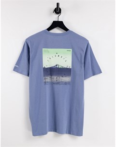 Голубая футболка с принтом на спине Hugh Dune Columbia