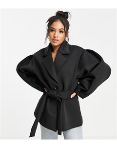 Черная куртка с объемными рукавами Petite Asos design