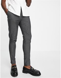 Серые супероблегающие брюки в строгом стиле в крапинку Asos design