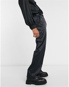 Атласные строгие брюки с широкими штанинами в тонкую полоску Asos design