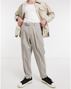 Суженные брюки oversized из серой фланелевой ткани Asos design