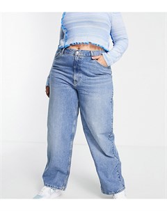Свободные джинсы выбеленного голубого цвета из органического хлопка ASOS DESIGN Curve Asos curve