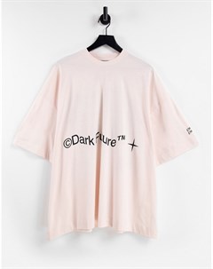 Oversized футболка цвета розовой раковины с космическим принтом от комплекта ASOS Dark Future Asos design
