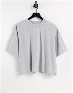 Серая меланжевая футболка в стиле super oversized с разрезом сбоку Asos design