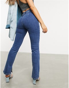 Выбеленные эластичные расклешенные джинсы в стиле Y2K с завышенной талией Asos design