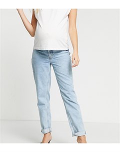 Светлые джинсы в винтажном стиле с высокой талией и эластичными вставками по бокам ASOS DESIGN Mater Asos maternity