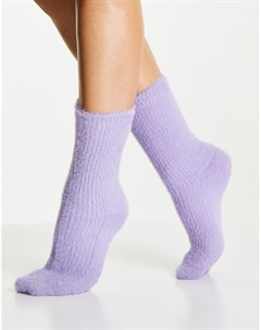 Сиреневые пушистые носки до середины голени для дома Asos design