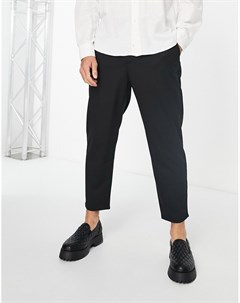 Строгие свободные брюки черного цвета Bershka