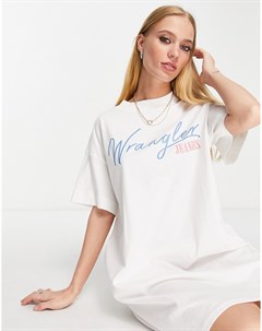 Светлое платье футболка с логотипом Wrangler