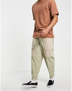 Суженные книзу брюки в стиле oversized с контрастными вставками Asos design