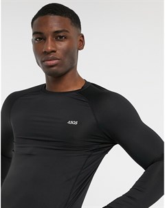 Облегающий спортивный лонгслив из быстросохнущей ткани черного цвета с логотипом Asos 4505