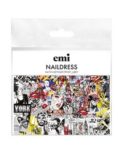 Слайдер дизайн Naildress 73 Газетный принт цветной Emi