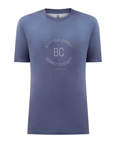 Хлопковая футболка с принтом Build Your Journey Brunello cucinelli