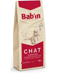 Сухой корм Babin Classique Chat Canard для взрослых кошек 3 кг Утка Bab'in