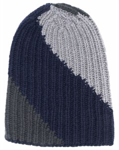 Кашемировая шапка бини Bigstripe в стиле колор блок Warm-me