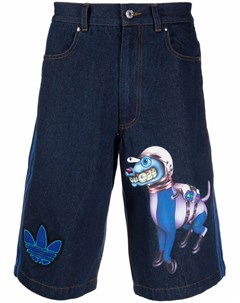 Джинсовые шорты с нашивкой логотипом Adidas