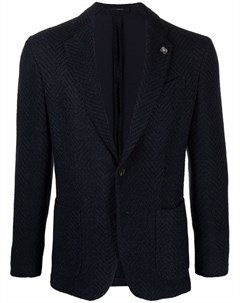 Однобортный пиджак с узором в елочку Lardini