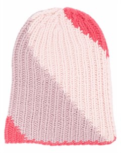 Кашемировая шапка бини Bigstripe в стиле колор блок Warm-me