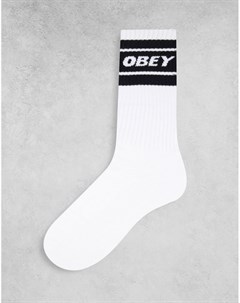 Белые носки с черными вставками Obey