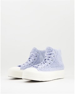 Голубые кроссовки на платформе из искусственного меха Chuck Taylor Lift Platform Cosy Club Converse