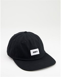 Черная 6 панельная кепка с крупным логотипом Obey
