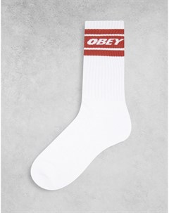 Белые носки с красной полоской Cooper II Obey