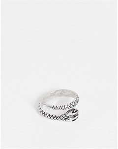 Серебристое кольцо с дизайном змея Asos design