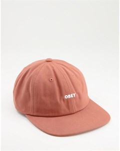 Оранжевая выбеленная кепка Obey