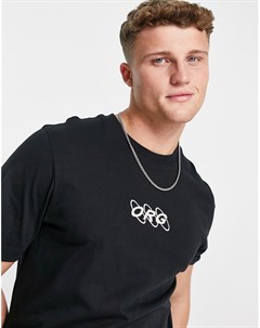 Черная футболка в стиле oversized с принтом ORG на спине Originals Jack & jones