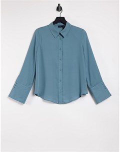 Свободная рубашка цвета морской волны с подплечниками Asos design